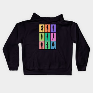 Woman Pop Art Silhouette Kids Hoodie